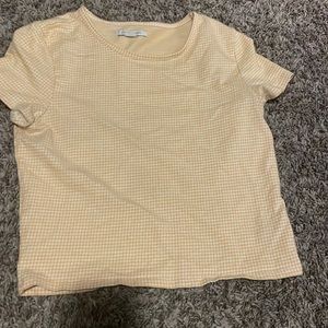 American Eagle Yellow gingham print baby-t